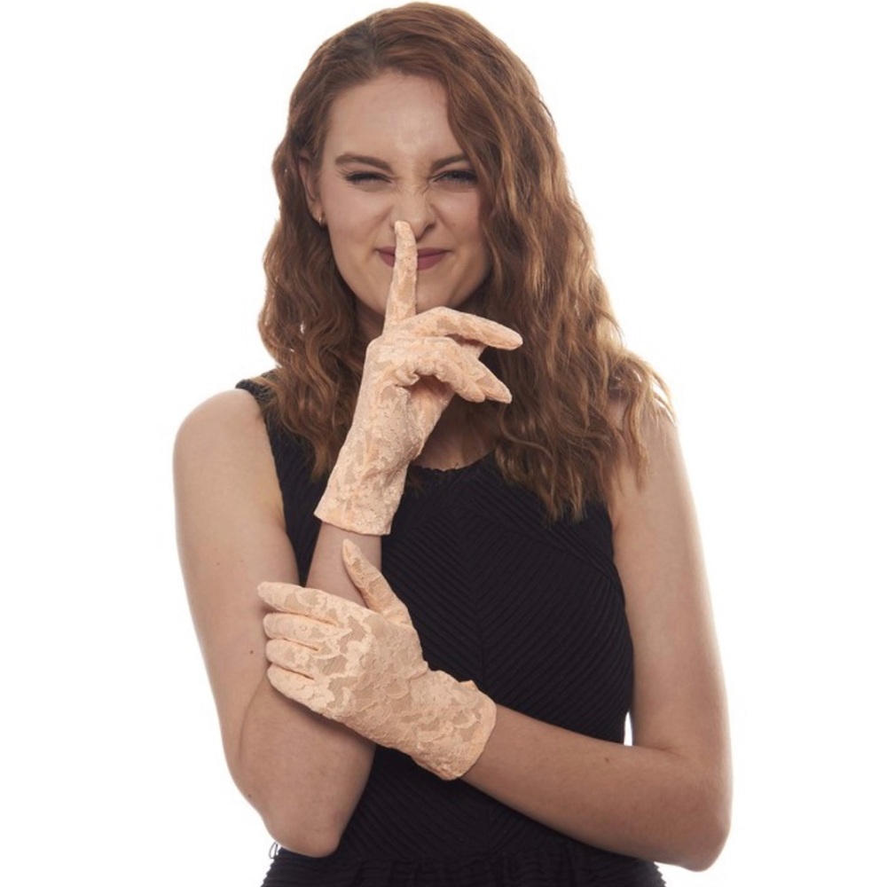 lace charm peach gloves